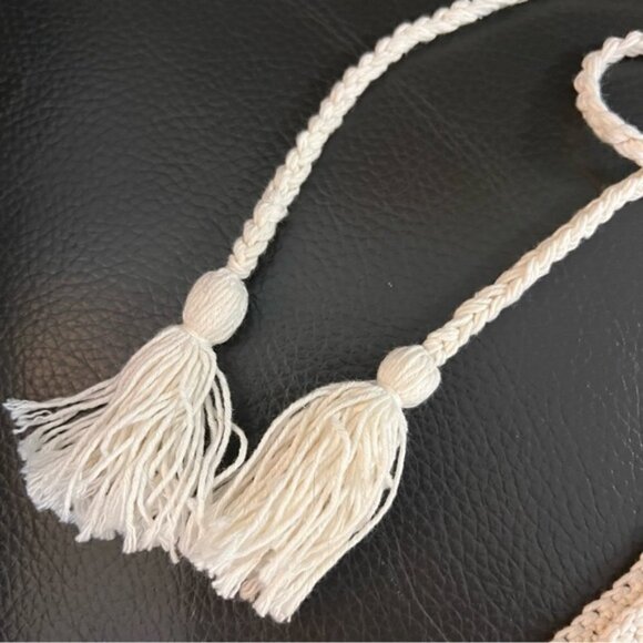 One Teaspoon Husk Bodice Crochet Halter Top Cropped with Fringe Sz S - Picture 8 of 12